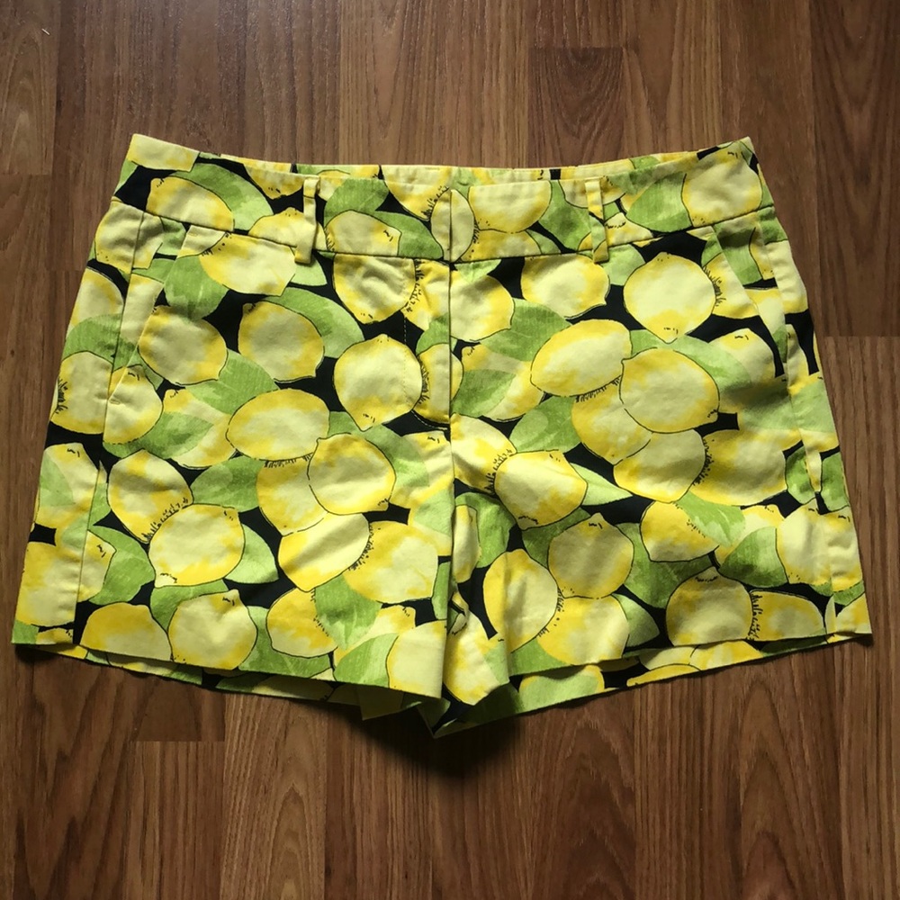 Ann Taylor Yellow Lemon Print Shorts